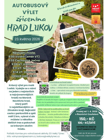 Autobusový zájezd - zřícenina hradu Lukov