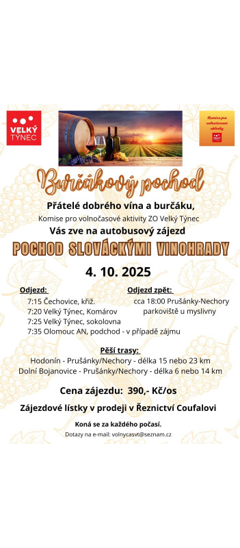 Autobusový zájezd - Burčákový pochod