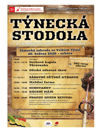 Týnecká stodola - tvarůžkové slavnosti, kácení máje, dětský den