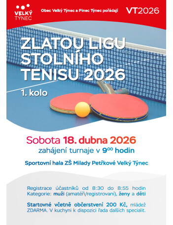 Zlatá liga stolního tenisu 1.kolo