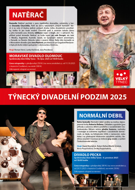 Předprodej vstupenek na Týnecký divadelní podzim 2025 byl zahájen!
