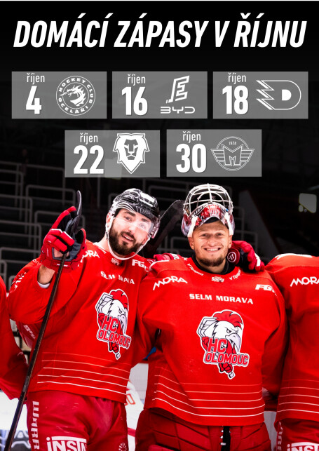 Termíny domácích zápasů HC Olomouc