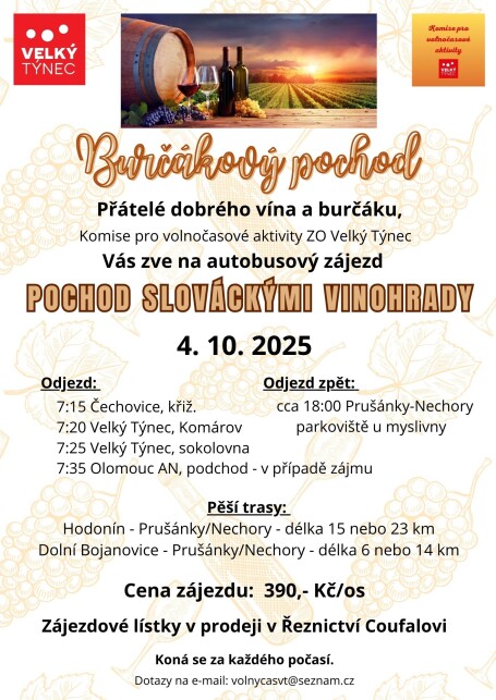 Autobusový zájezd - Burčákový pochod