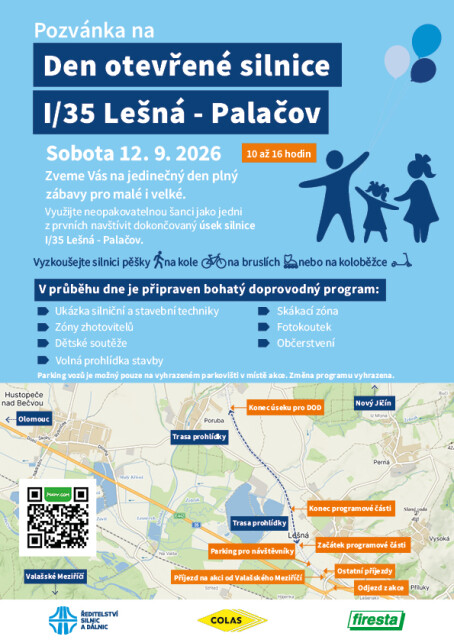 Den otevřené silnice I/35 Lešná - Palačov