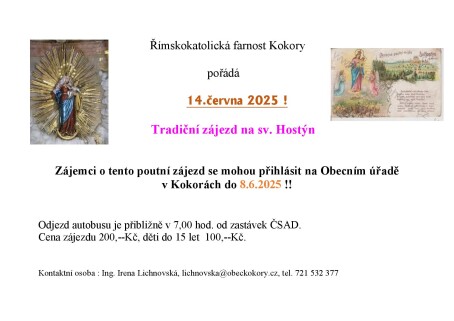 Pozvánka na zájezd - sv. Hostým