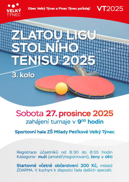 Zlatá liga stolního tenisu 3.kolo